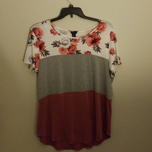 Rue 21 color block/floral top